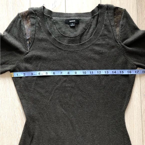 Rudsak Robe Femme Camouflage Detailed Shoulder Knit Dress in Army Green Size S - Picture 4 of 14